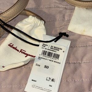 Salvatore Ferragamo Gold Buckle Leather Belt